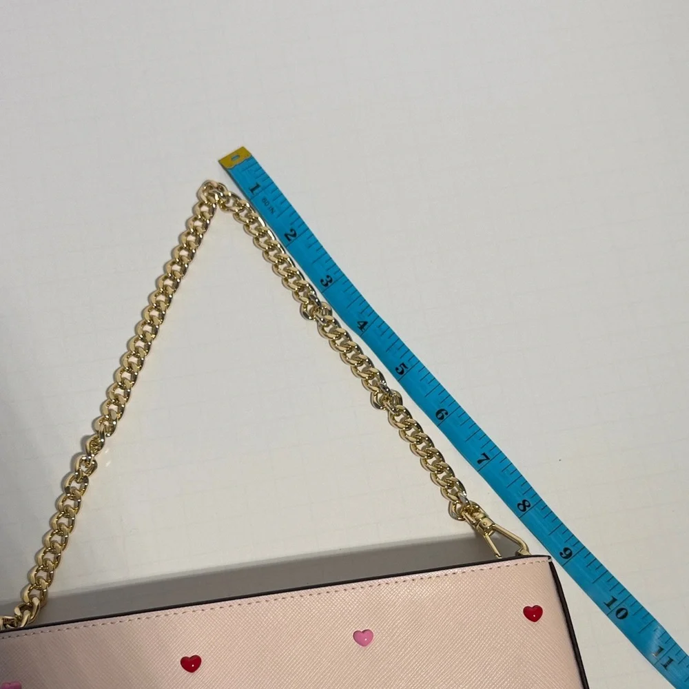 Kate Spade Madison Valentine Blush Pink and Red Heart Shoulder Bag - Picture 10 of 12